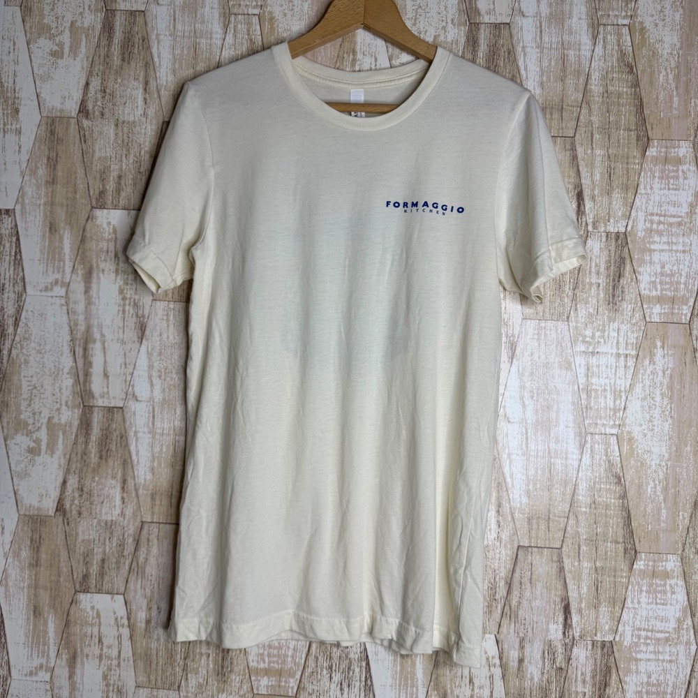 Formaggio Kitchen French Cheese Graphic T-Shirt Cream Mens Medium Bella Canvas